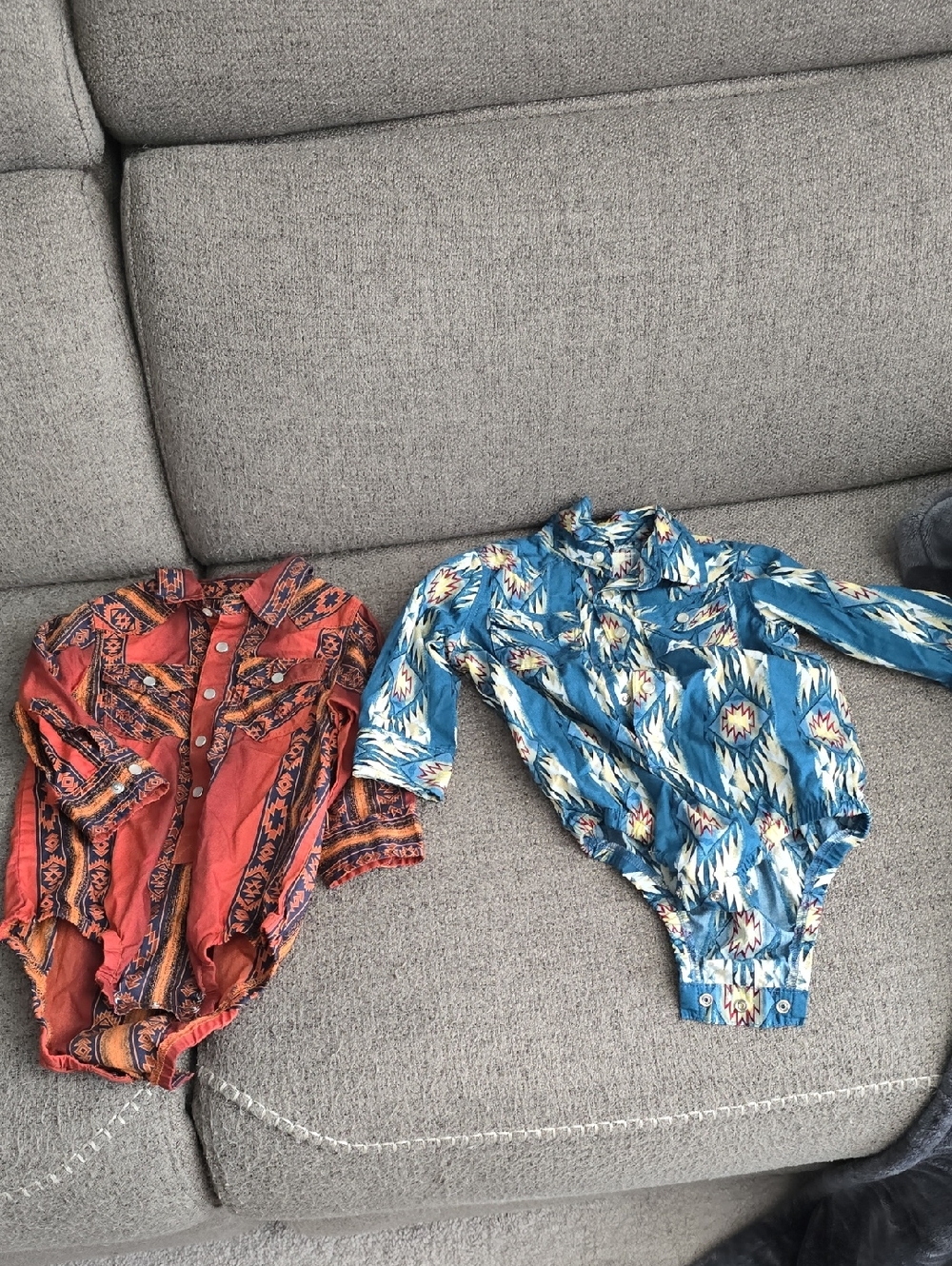 Wrangler Pearl Snap Long Sleeve Onsies
